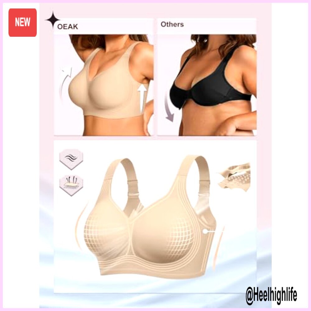 Wireless Plus Size Full Coverage Bra Seamless Sup… - image 4